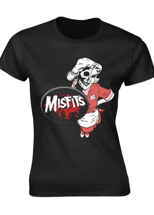 Band Shirts Misfits Waitress Girlie T-Shirt Black