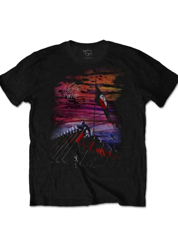 Band Shirts Pink Floyd The Wall Flag & Hammers T-Shirt Black