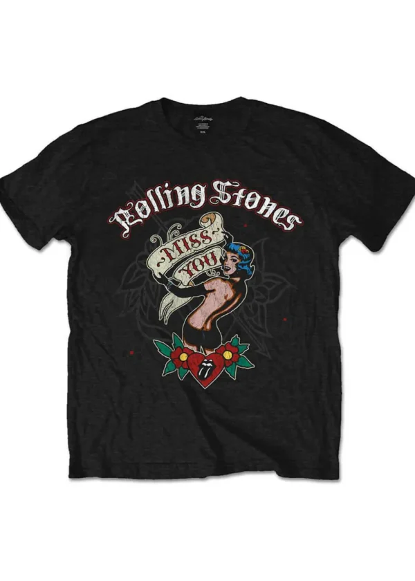 Band Shirts Rolling Stones Miss You T-Shirt Black