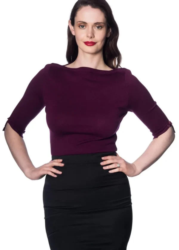 Banned Addicted 50's Jumper Aubergine
