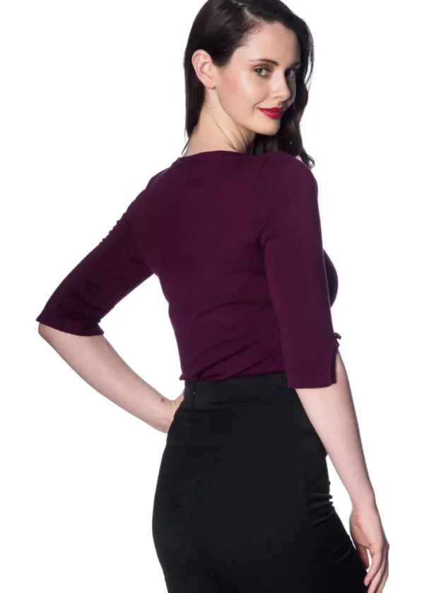 Banned Addicted 50's Jumper Aubergine