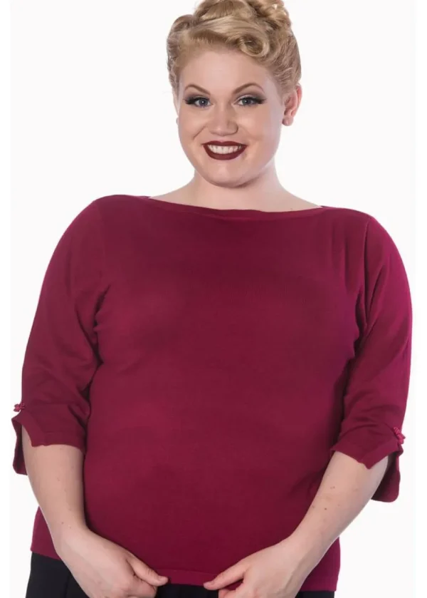 Banned Addicted 50’s Sweater Plum Color