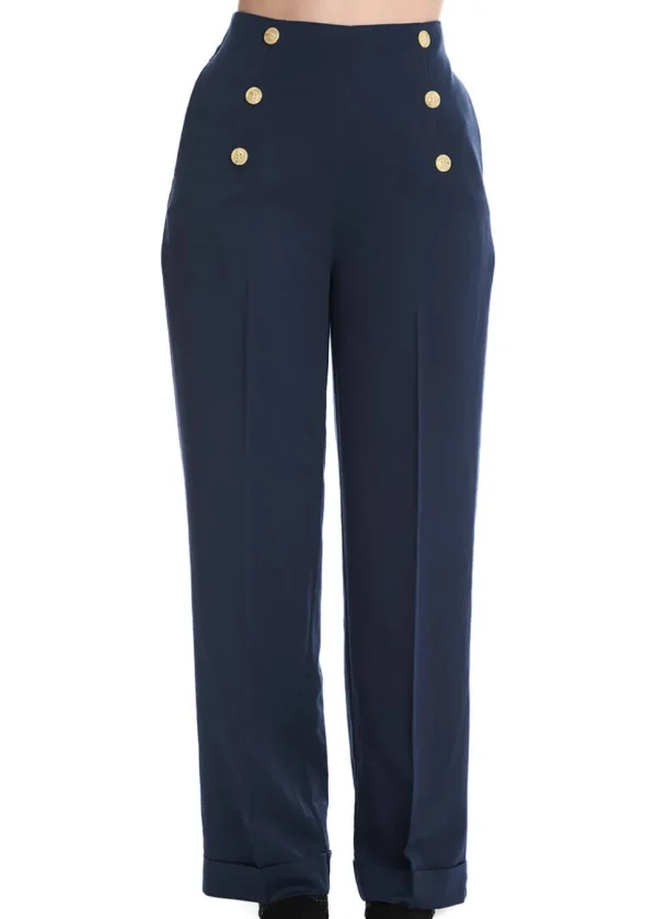 Banned Adventures Ahead 40's Trousers Blue