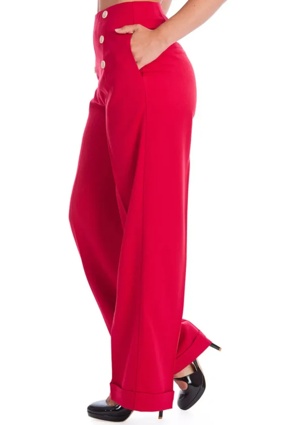 Banned Adventures Ahead 40's Trousers Red