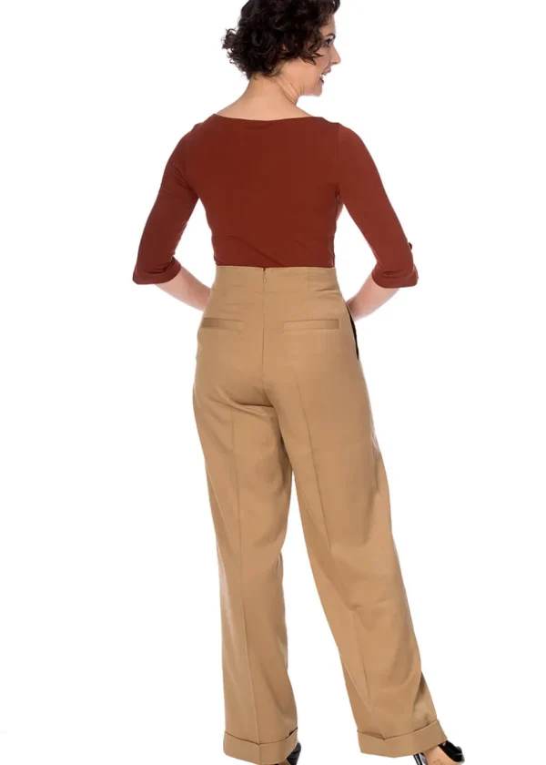 Banned Adventures Ahead 40's Trousers Tan Brown