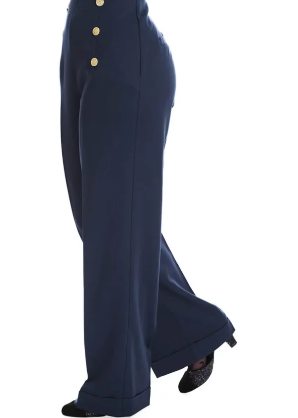 Banned Adventures Ahead 40's Trousers Blue