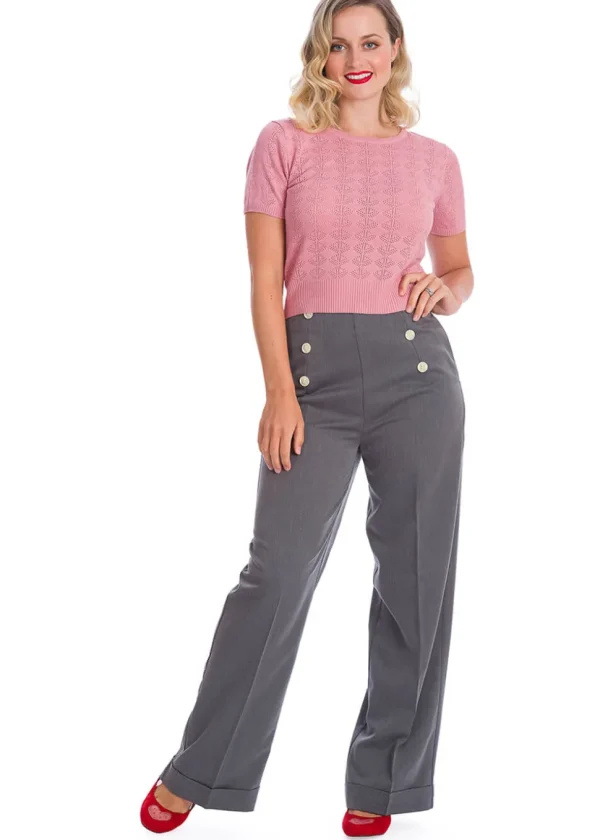 Banned Adventures Ahead 40's Trousers Grey