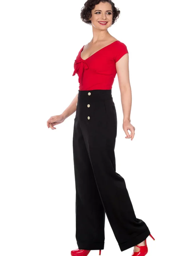 Banned Adventures Ahead 40's Trousers Black