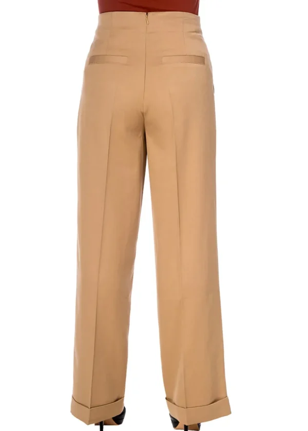 Banned Adventures Ahead 40's Trousers Tan Brown