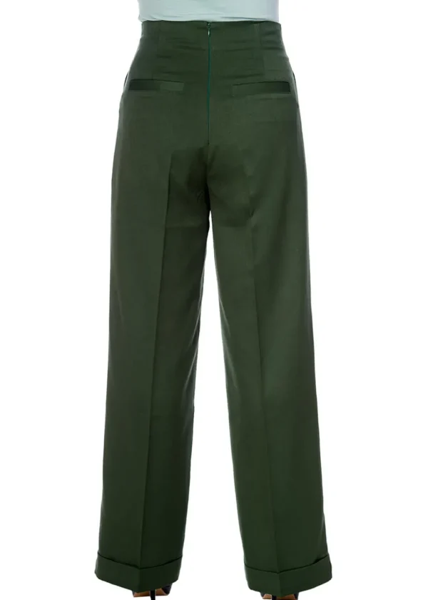 Banned Adventures Ahead 40's Trousers Dark Green