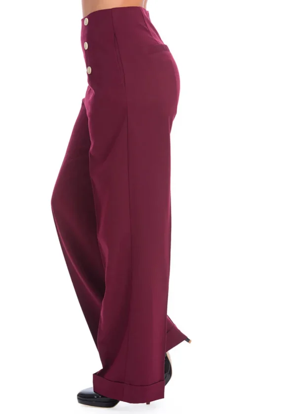 Banned Adventures Ahead 40's Trousers Burgundy