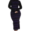 Banned Alternative Bat Bone Knit Dress Back Purple