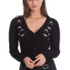 Banned Alternative Bat Lady 50's Cardigan Black