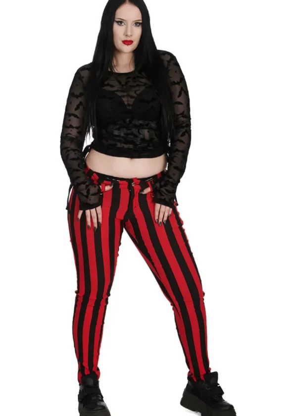Banned Alternative Bat Lace Up Top Black