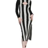 Banned Alternative Beautiful Blues Stripe Knit Dress Black White
