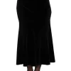 Banned Alternative Betty Rock Velvet Fishtail Skirt Black