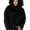 Banned Alternative Buffy Fuzzy Jacket Black
