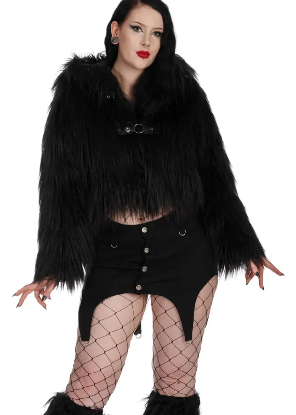 Banned Alternative Buffy Fuzzy Jacket Black