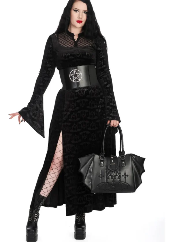 Banned Alternative Carron Pentagram Corset Belt Black