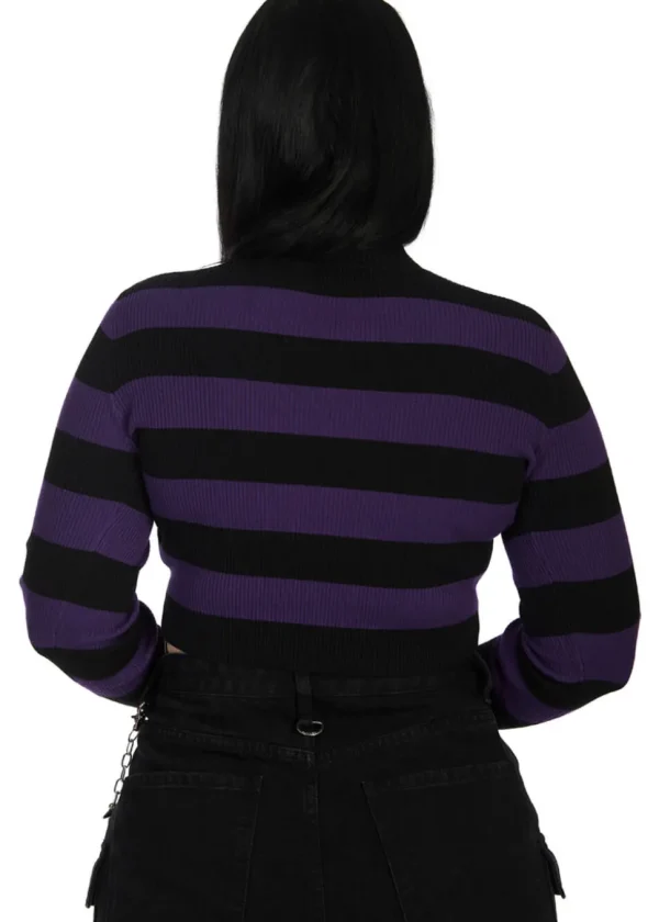Banned Alternative Crash Into Me Peekaboo Longsleeve Violet Black