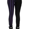 Banned Alternative Damage Striped Trousers Violet Black