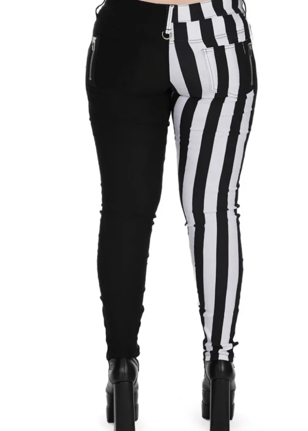 Banned Alternative Damage Striped Trousers White Black