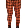 Banned Alternative Forever Check Trousers Orange Black