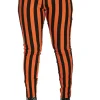 Banned Alternative Forever Striped Trousers Orange Black