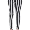 Banned Alternative Forever Striped Trousers White Black