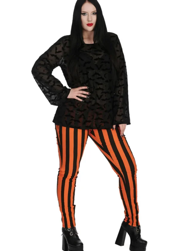 Banned Alternative Forever Striped Trousers Orange Black
