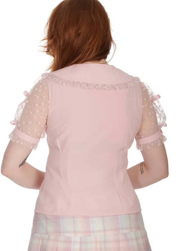 Banned Alternative Naomi Hearts 40's Blouse Pink
