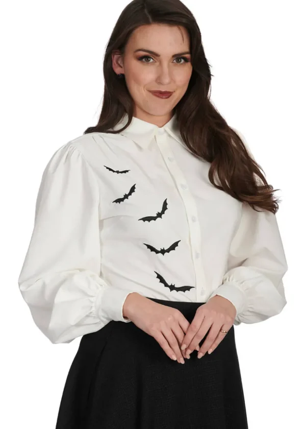 Banned Alternative Night Bat Blouse White