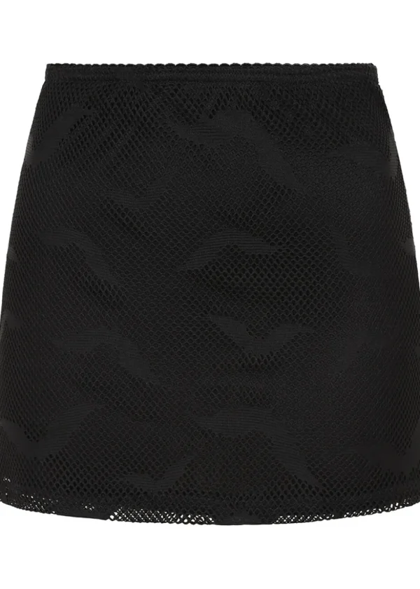 Banned Alternative Selena Bat Mesh Mini Skirt Black