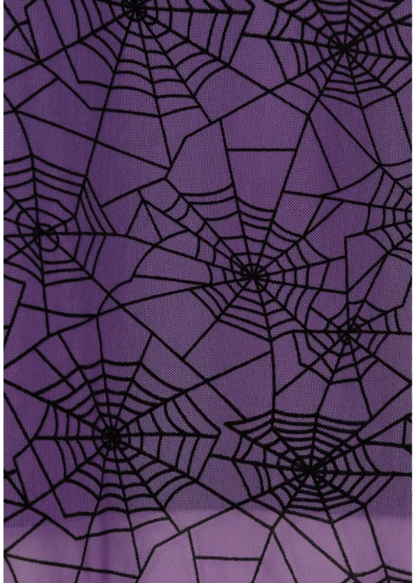 Banned Alternative Seraphina Spiderweb Mesh Maxi Skirt Purple
