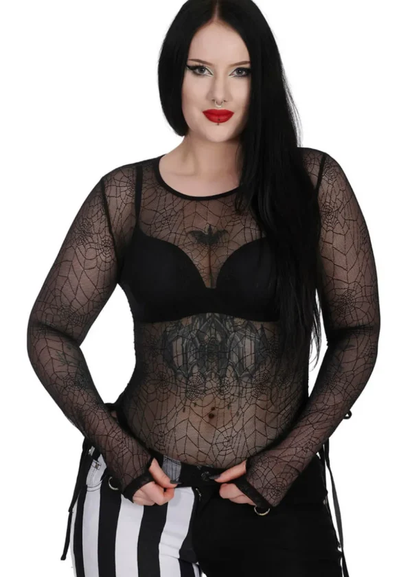 Banned Alternative Spiderweb Groove Top Black