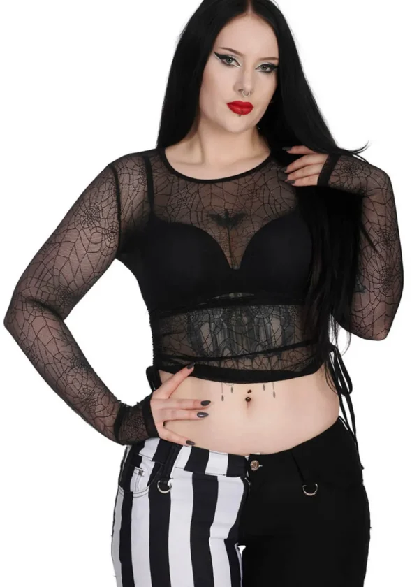Banned Alternative Spiderweb Groove Top Black