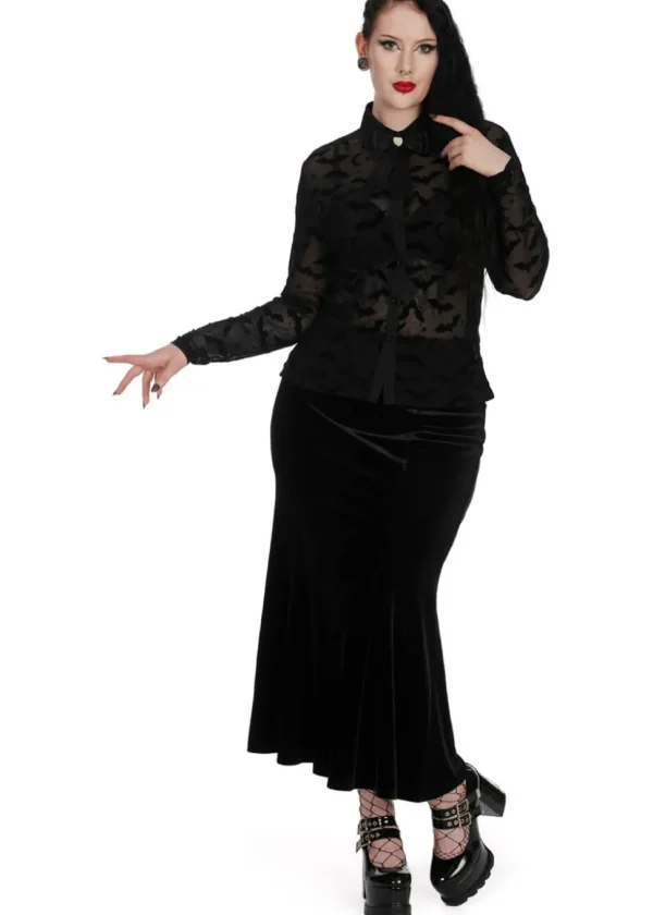 Banned Alternative Strangers Paradise Bats Blouse Black