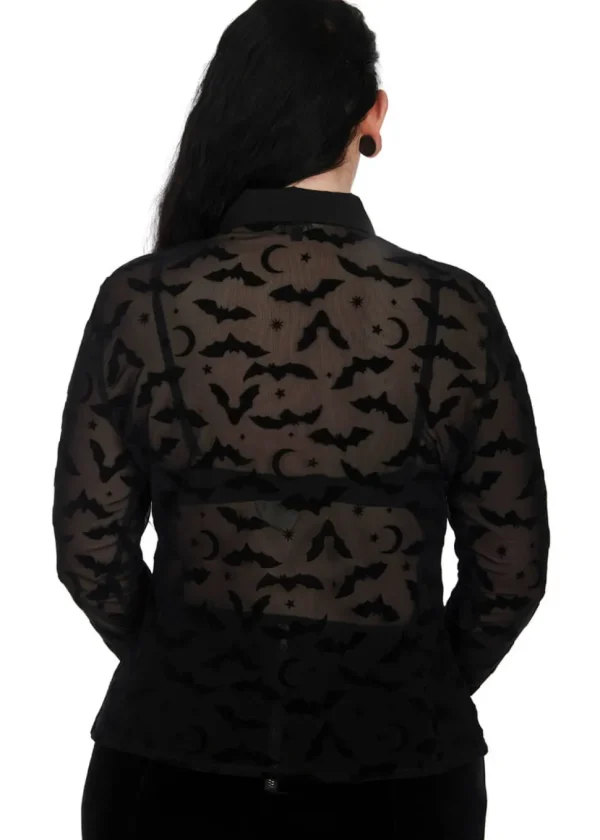 Banned Alternative Strangers Paradise Bats Blouse Black