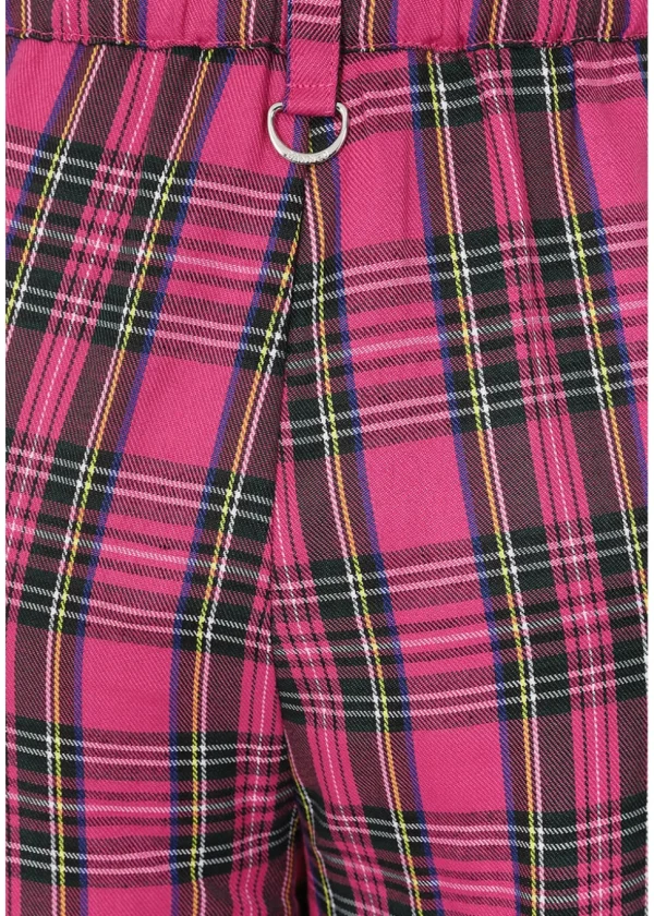 Banned Alternative Time Bomb Tartan Baggy Trousers Dark Pink