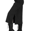 Banned Alternative Tripping Pinstripe Midi Skirt Black White