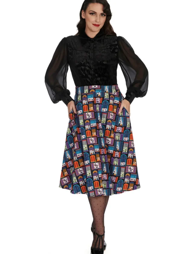 Banned Alternative Velvet Bat Blouse Black