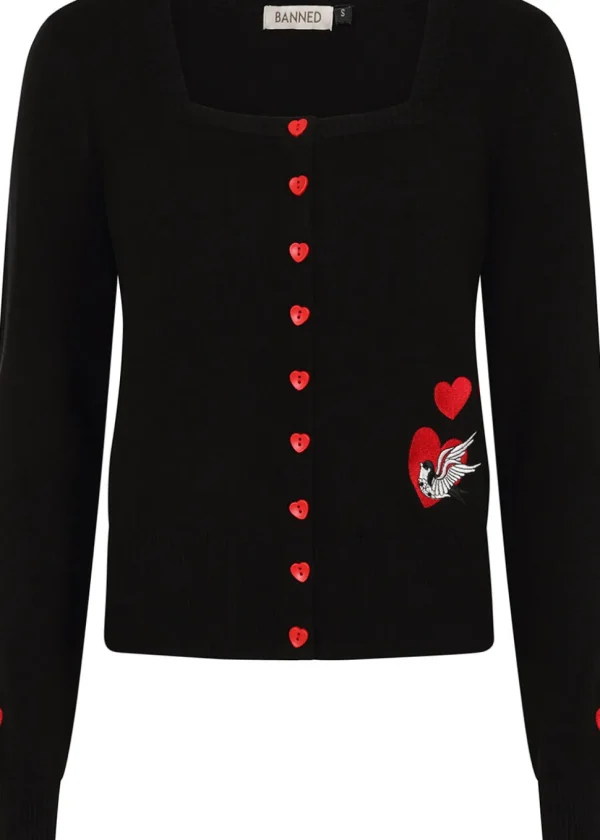 Banned Annie Love Swallow Cardigan Black