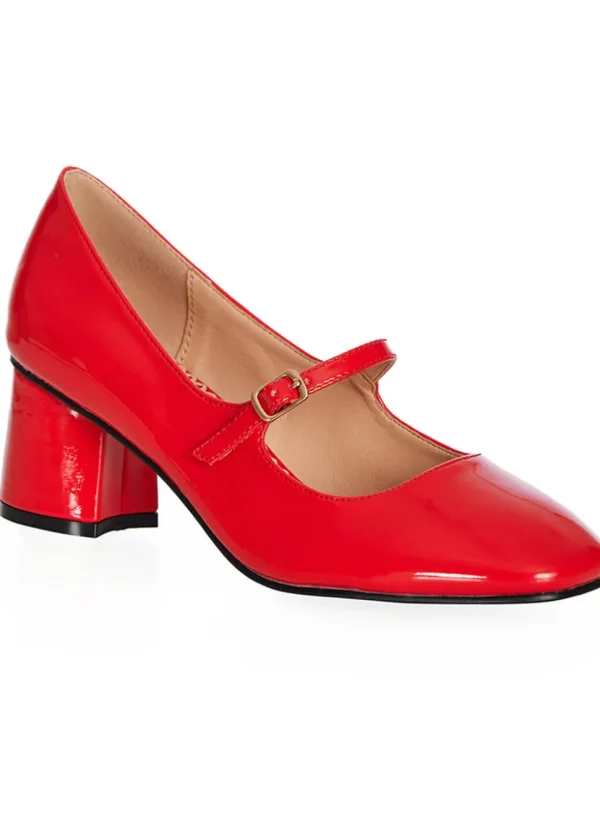 Banned Annie Patent Mary Jane 60's Pumps Red