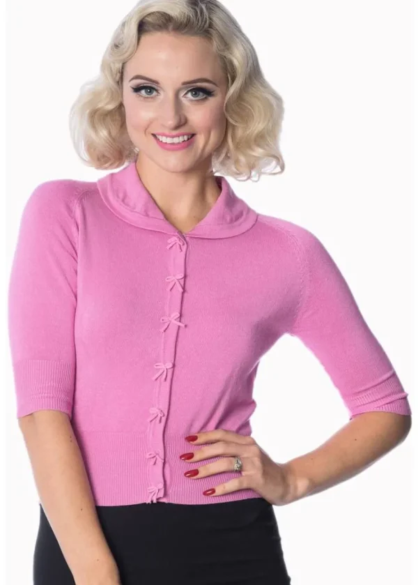 Banned April Bow 40's Cardigan Pink