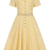 Banned Bella Anchor Ahead 50's Swing Dress Yellow