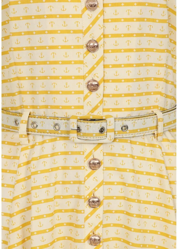 Banned Bella Anchor Ahead 50's Swing Dress Yellow
