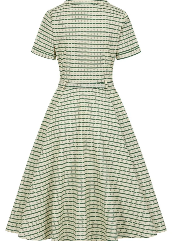Banned Bella Anchor Ahead 50's Swing Dress Green