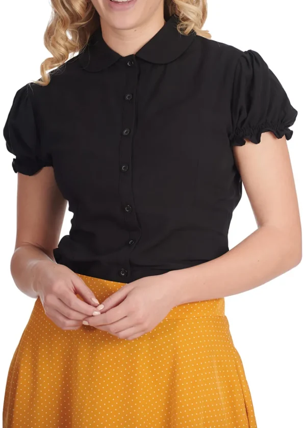 Banned Betsy Bloom 40's Blouse Black