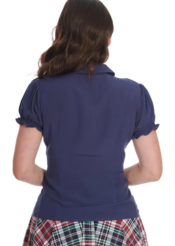Banned Betsy Bloom 50's Blouse Navy