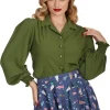Banned Bonnie 40's Blouse Olijf Green